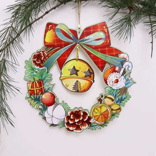 27x29cm Wooden Christmas Wreath Decoration