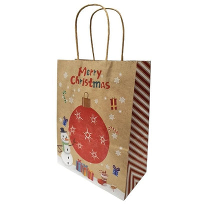 Brown Christmas themed kraft paper bag