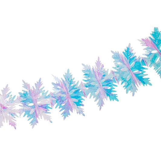 2m Iridescent Foil Snowflake Garland