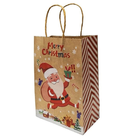 Brown Christmas themed kraft paper bag