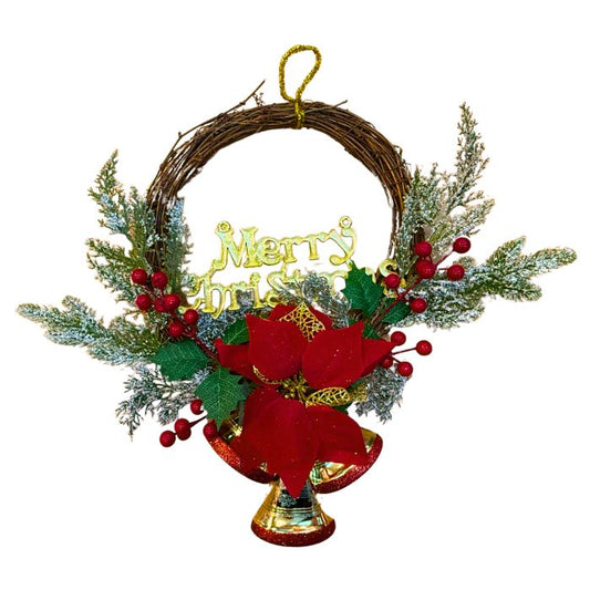 30cm Twine Wreath with Bells 24H213-30