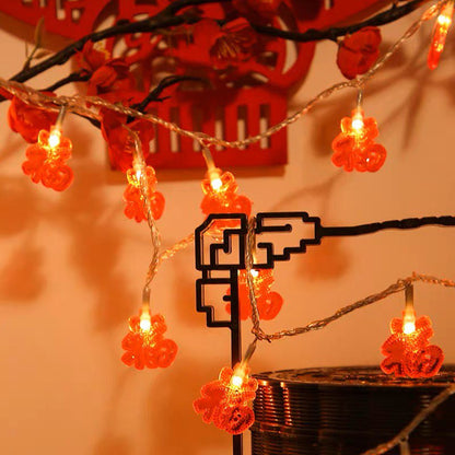 CNY 10 LED Battery Operated Fu Lights (Red)