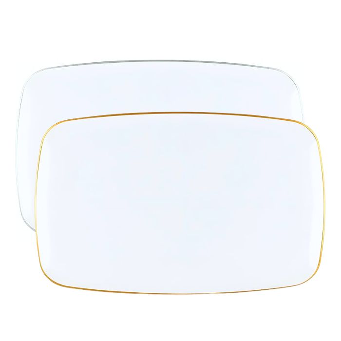 32cm Premium Rectangle Plastic Plate (3pcs)
