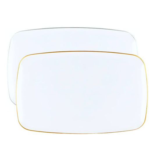 32cm Premium Rectangle Plastic Plate (3pcs)