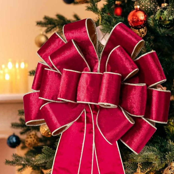 33x135cm Velvet Fur Ribbon Bow