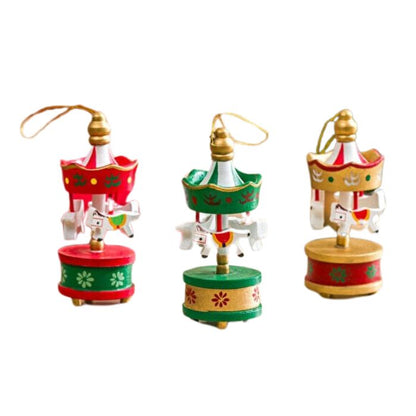 Mini Wooden Carousel (6pcs) Y01037
