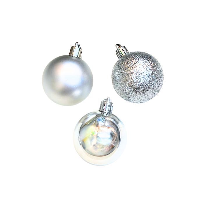 Mixed Mini Glitter Shiny Plain Christmas Ball (Assorted)