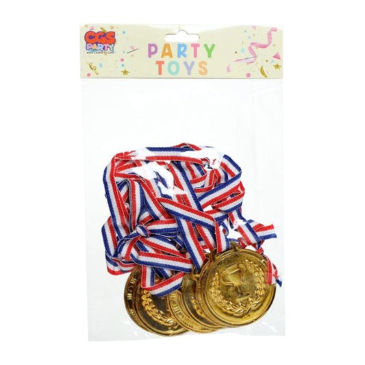 5.5cm Plastic Gold Medals Necklace (6pcs)