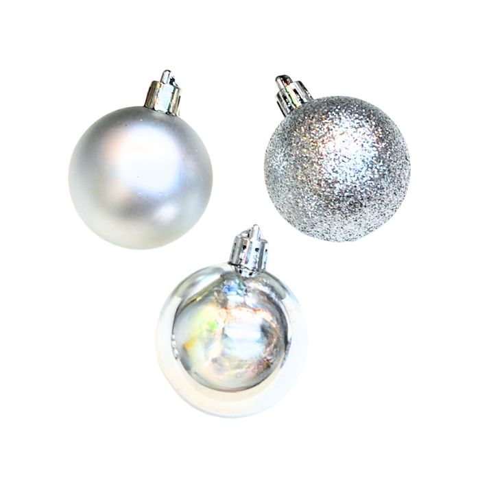 Mixed Mini Glitter Shiny Plain Christmas Ball (Assorted)