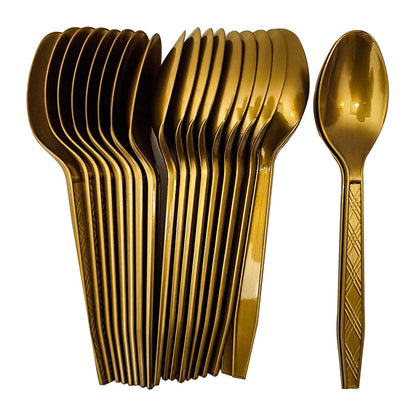 Matt Gold Plastic Utensils
