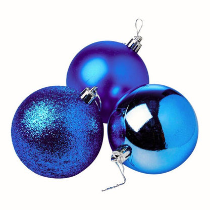 Mixed Glitter Shiny Plain Christmas Balls (Assorted)