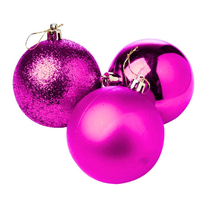 Mixed Glitter Shiny Plain Christmas Balls (Assorted)