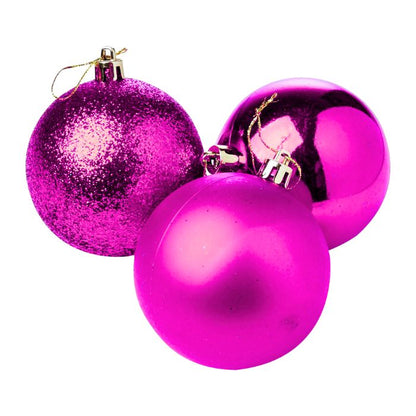 Mixed Glitter Shiny Plain Christmas Balls (Assorted)