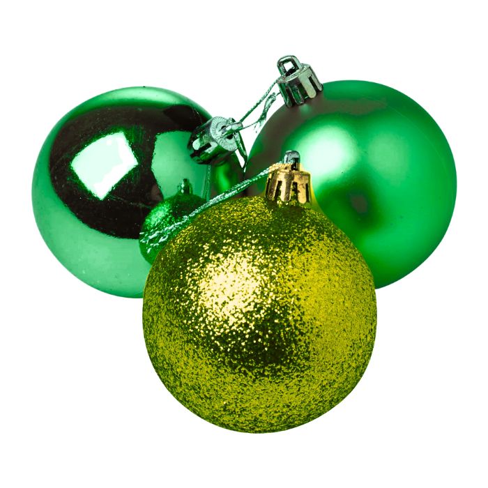 Mixed Glitter Shiny Plain Christmas Balls (Assorted)