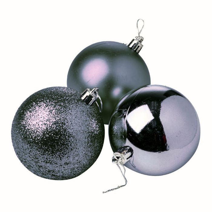 Mixed Glitter Shiny Plain Christmas Balls (Assorted)