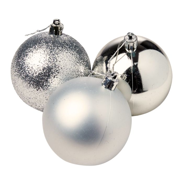 Mixed Glitter Shiny Plain Christmas Balls (Assorted)