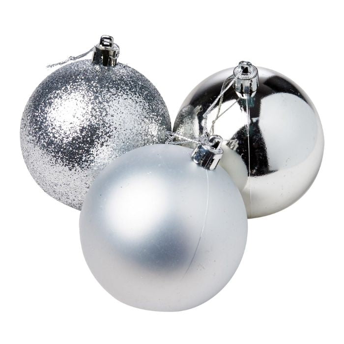 Mixed Glitter Shiny Plain Christmas Balls (Assorted)