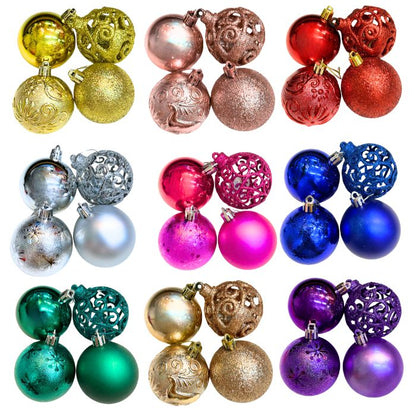 6cm Mixture Christmas Balls (24pc) (Assorted)