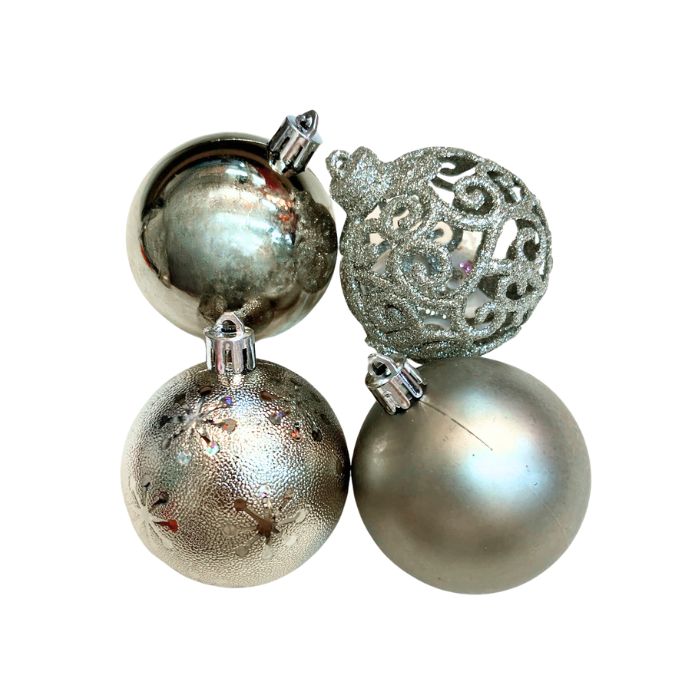 6cm Mixture Christmas Balls (24pc) (Assorted)