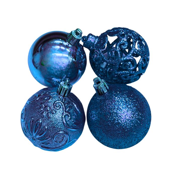 6cm Mixture Christmas Balls (24pc) (Assorted)