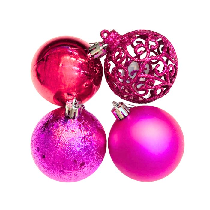 6cm Mixture Christmas Balls (24pc) (Assorted)