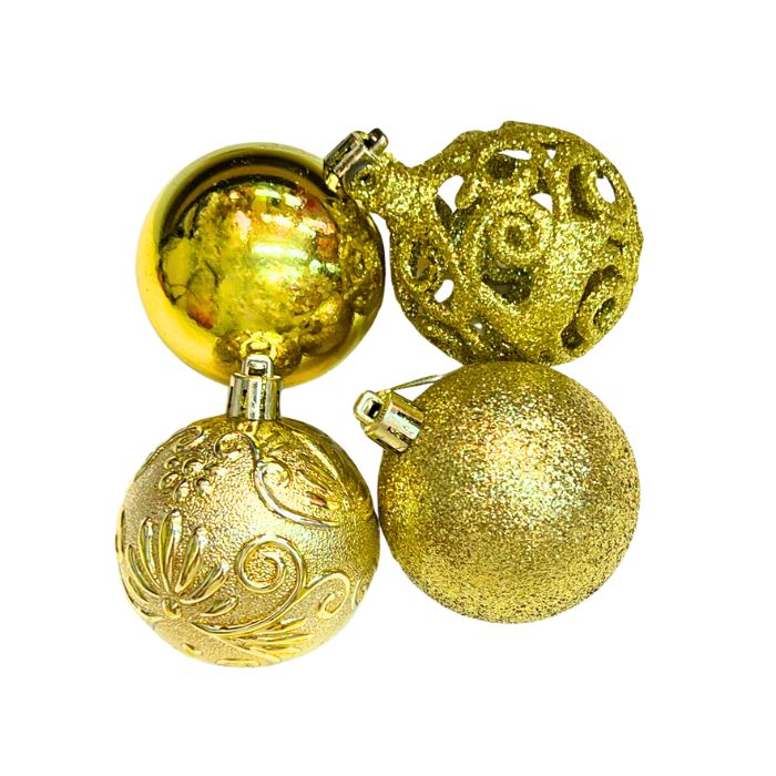 6cm Mixture Christmas Balls (24pc) (Assorted)