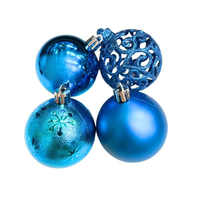 6cm Mixture Christmas Balls (24pc) (Assorted)