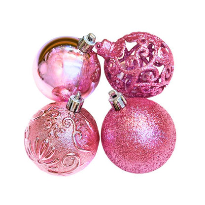 6cm Mixture Christmas Balls (24pc) (Assorted)