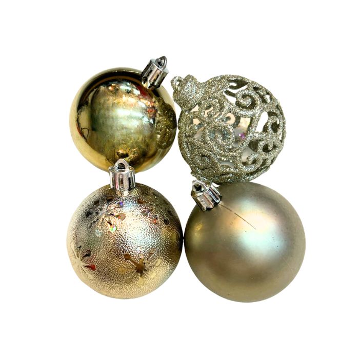 6cm Mixture Christmas Balls (24pc) (Assorted)