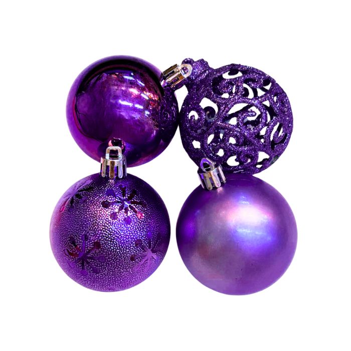 6cm Mixture Christmas Balls (24pc) (Assorted)