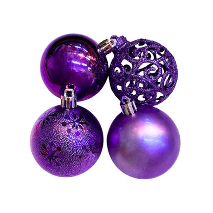 6cm Mixture Christmas Balls (24pc) (Assorted)