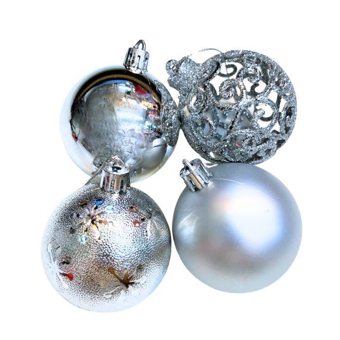 6cm Mixture Christmas Balls (24pc) (Assorted)