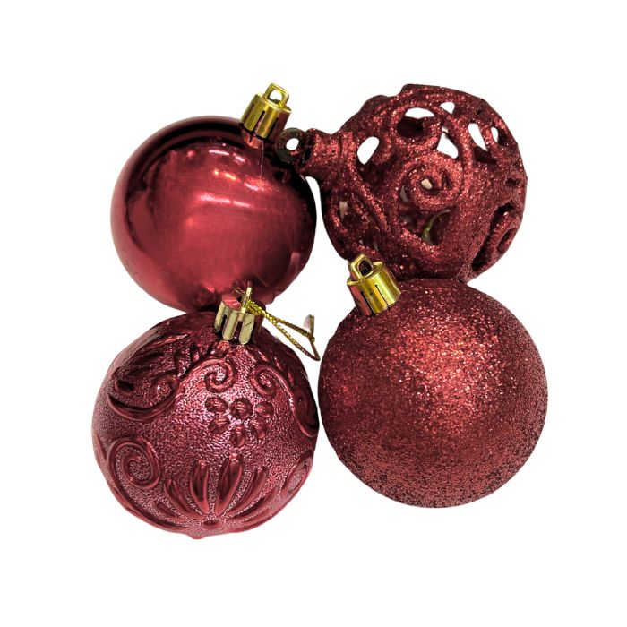 6cm Mixture Christmas Balls (24pc) (Assorted)