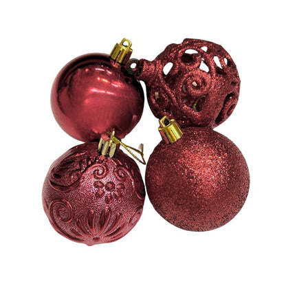 6cm Mixture Christmas Balls (24pc) (Assorted)