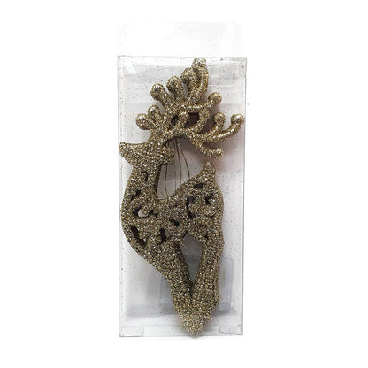 14.5cm Glitter Hanging Reindeer HS047 (5pcs)