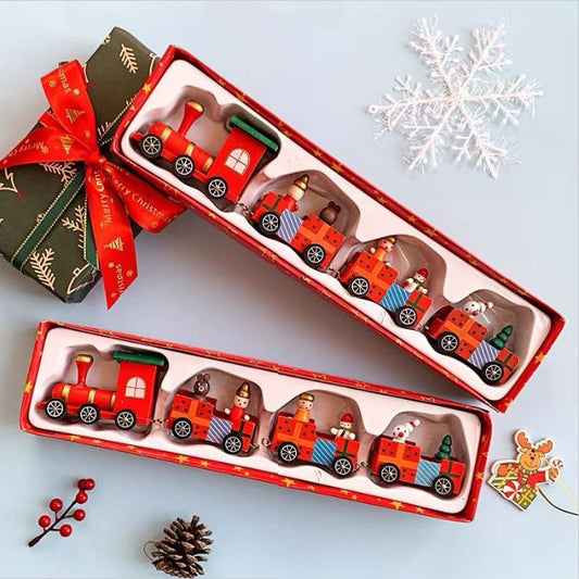 6x30cm Wooden Christmas Train Y01217