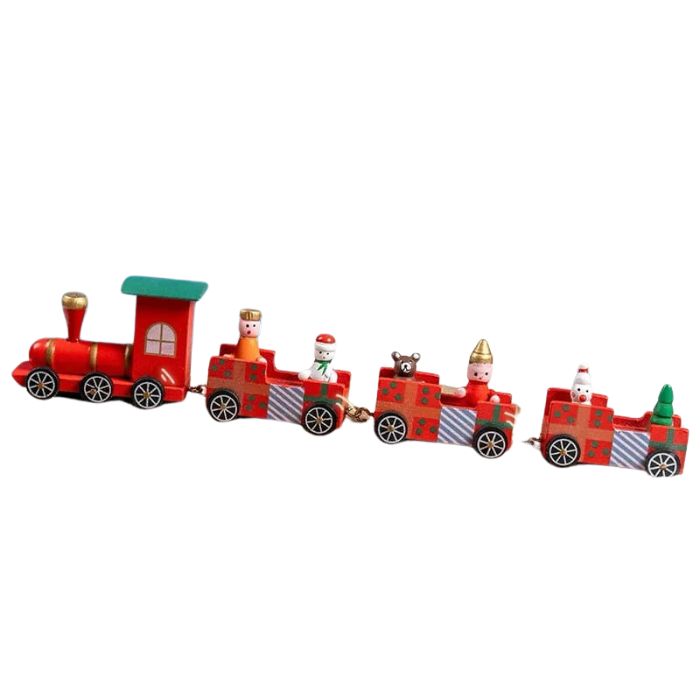 6x30cm Wooden Christmas Train Y01217