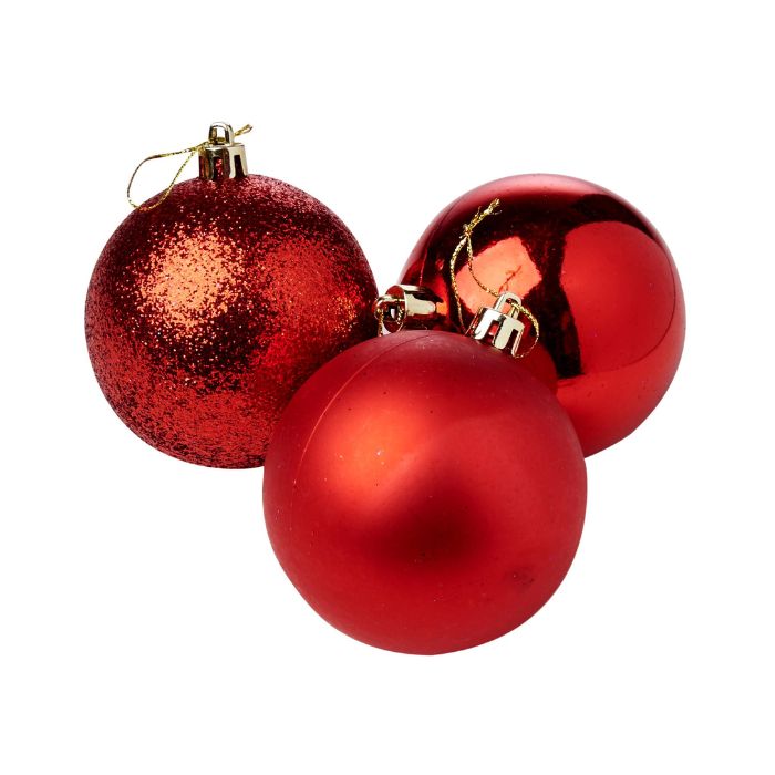 Mixed Glitter Shiny Plain Christmas Balls (Assorted)