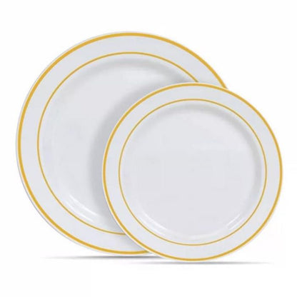 Premium Plastic Plates (Shiny Rim) (10pcs)