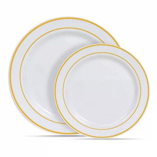 Premium Plastic Plates (Shiny Rim) (10pcs)