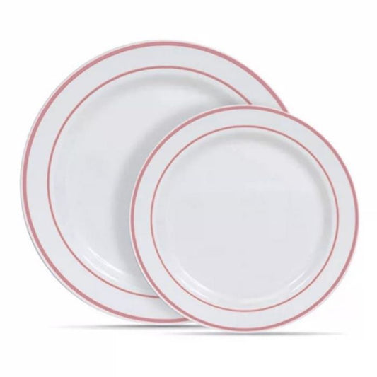 Premium Plastic Plates (Shiny Rim) (10pcs)