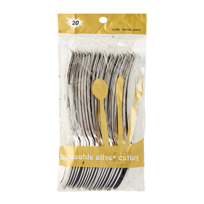 Shiny Silver Plastic Utensils