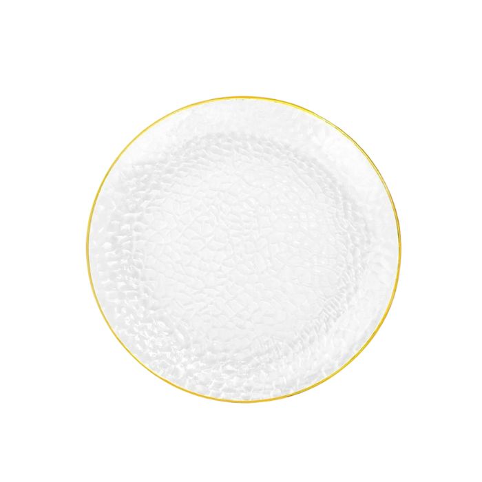 Premium Transparent Plastic Plates with Shiny Rim