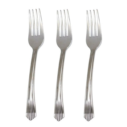 Shiny Silver Plastic Utensils