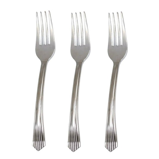 Shiny Silver Plastic Utensils