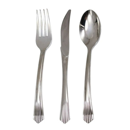 Shiny Silver Plastic Utensils