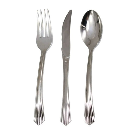 Shiny Silver Plastic Utensils