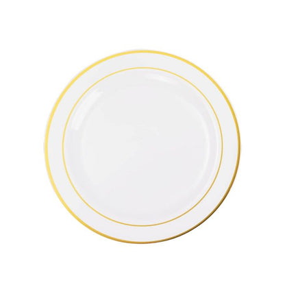 Premium Plastic Plates (Shiny Rim) (10pcs)