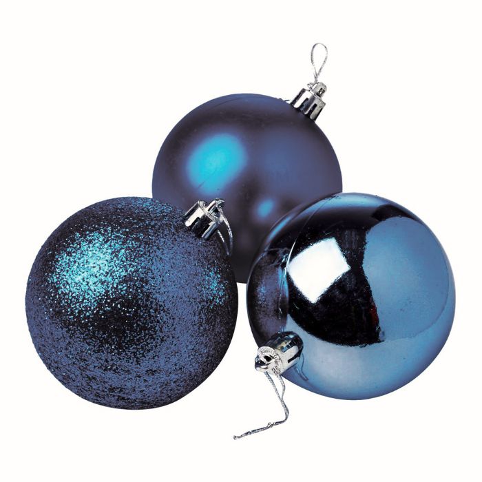 Mixed Glitter Shiny Plain Christmas Balls (Assorted)