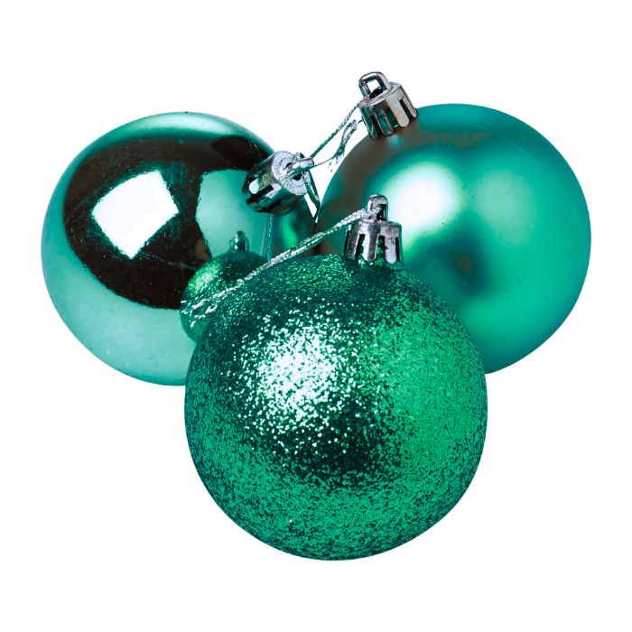 Mixed Glitter Shiny Plain Christmas Balls (Assorted)